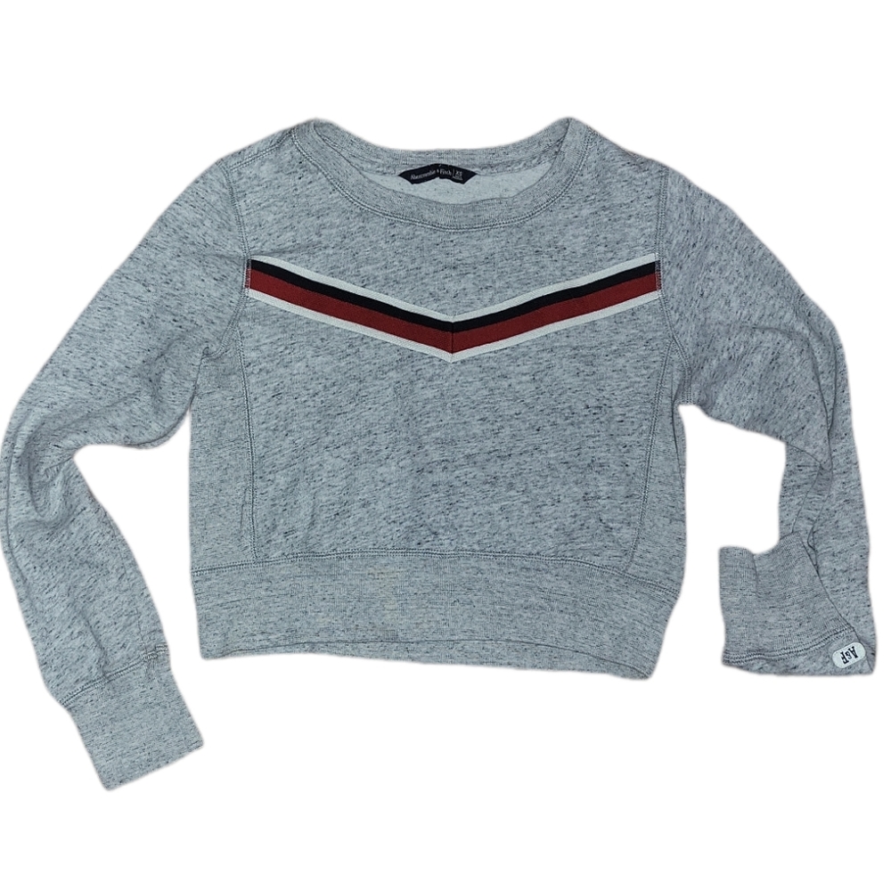 Abercrombie & Fitch XS grey Pull Over Crop Top Long Sleeve Sweater